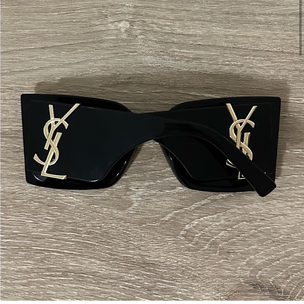Yves Saint Laurent Black and Gold Sunglasses